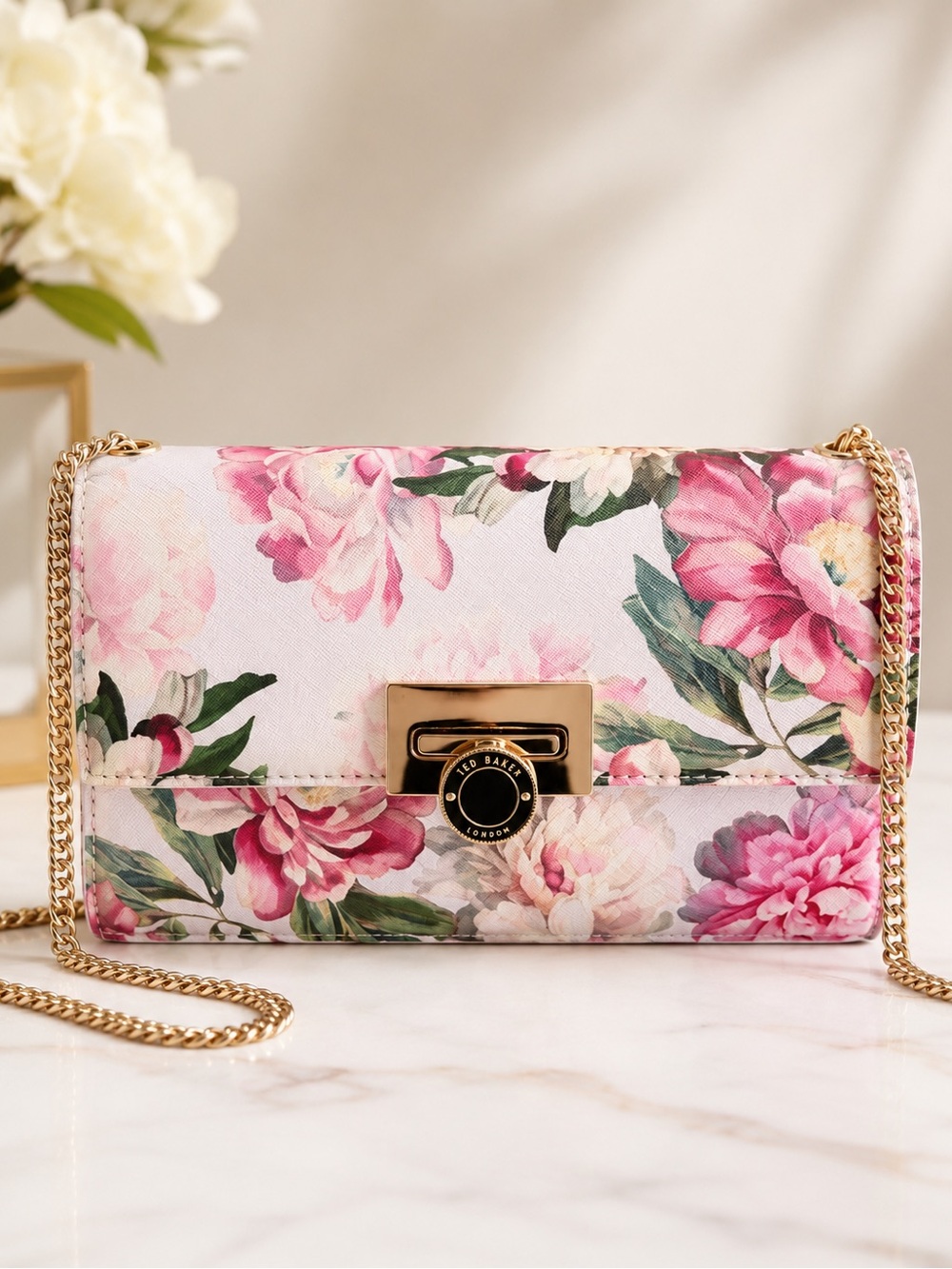 TED BAKER Parisa Crossbody Clutch  Handbag Floral Pink Green